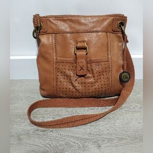 The Sak Brown Leather Rivet Crosdbody Purse